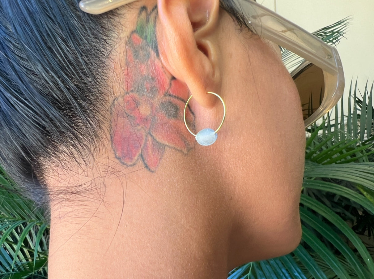 Dainty Seaglass Hoops