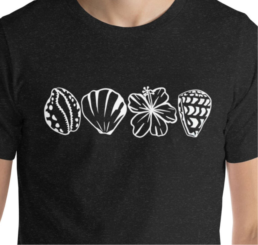 Shells & Hibiscus Block Print Tee