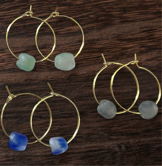 Dainty Seaglass Hoops