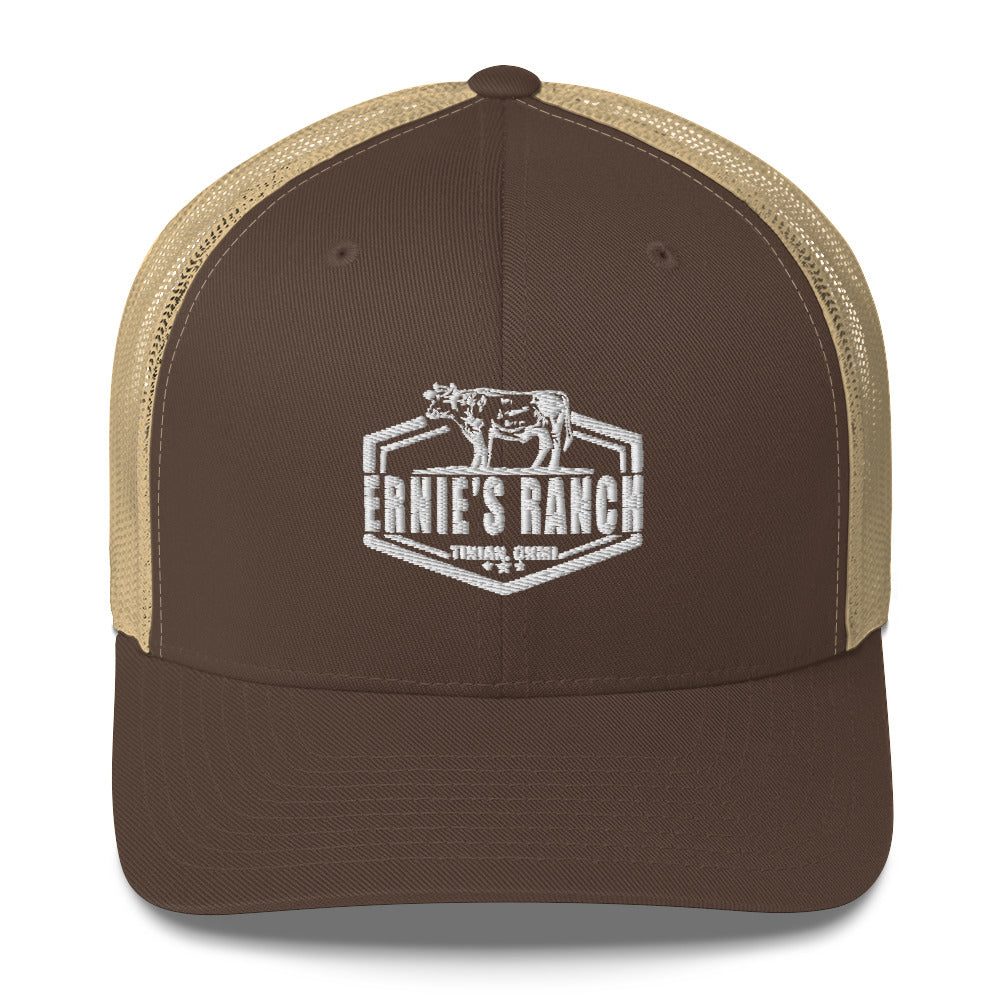 Ernie's Ranch Embroidered Trucker Hat (Charcoal or Brown)