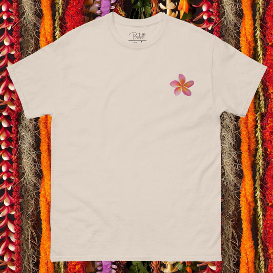 Pualani Crown Embroidered Plumeria Tee (100% Organic Cotton)